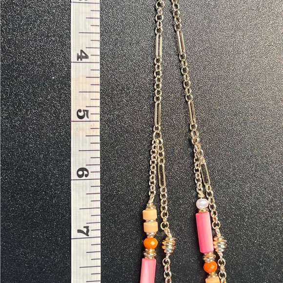 Kendra Scott Rachel Pink Mix Multi Strand Gold Tone Necklace - Picture 8 of 10